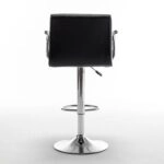 Σκαμπό Bar  DOKK Με Πλάτη Πτυσσόμενο Μαύρο PU/Μέταλλο 52x56x94-115cm