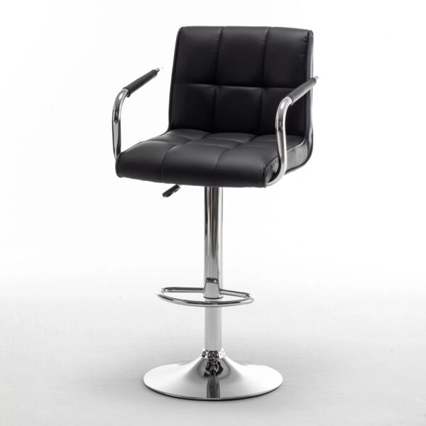 Σκαμπό Bar  DOKK Με Πλάτη Πτυσσόμενο Μαύρο PU/Μέταλλο 52x56x94-115cm