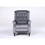Πολυθρόνα Ανακλινόμενη ArteLibre ALNAIR Γκρι Βελούδο 78x85x104cm