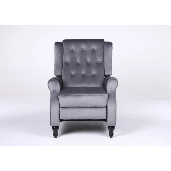 Πολυθρόνα Ανακλινόμενη ArteLibre ALNAIR Γκρι Βελούδο 78x85x104cm