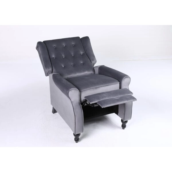 Πολυθρόνα Ανακλινόμενη ArteLibre ALNAIR Γκρι Βελούδο 78x85x104cm