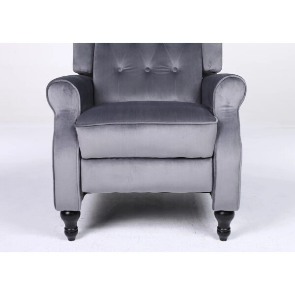 Πολυθρόνα Ανακλινόμενη ArteLibre ALNAIR Γκρι Βελούδο 78x85x104cm