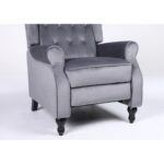 Πολυθρόνα Ανακλινόμενη ArteLibre ALNAIR Γκρι Βελούδο 78x85x104cm