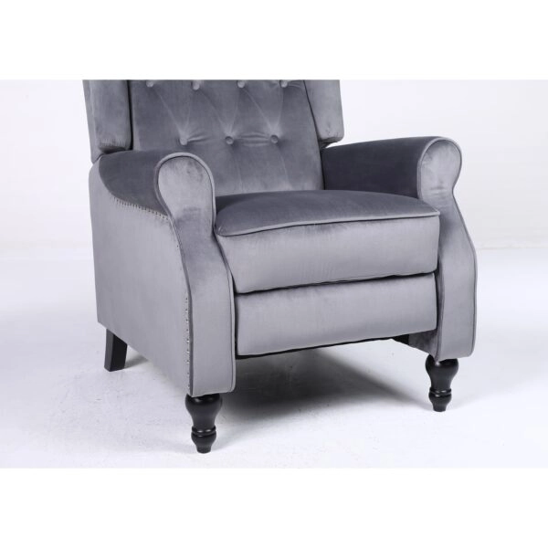 Πολυθρόνα Ανακλινόμενη ArteLibre ALNAIR Γκρι Βελούδο 78x85x104cm