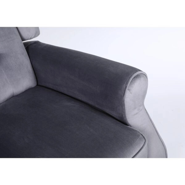 Πολυθρόνα Ανακλινόμενη ArteLibre ALNAIR Γκρι Βελούδο 78x85x104cm