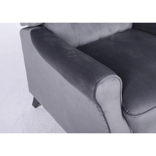 Πολυθρόνα Ανακλινόμενη ArteLibre ALNAIR Γκρι Βελούδο 78x85x104cm