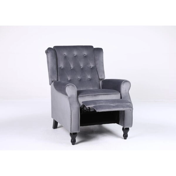 Πολυθρόνα Ανακλινόμενη ArteLibre ALNAIR Γκρι Βελούδο 78x85x104cm