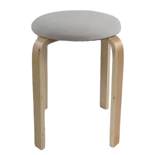 Σκαμπό ArteLibre MILOA Mπεζ/Φυσικό Ύφασμα/Ξύλο 42x42x45cm