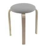 Σκαμπό ArteLibre MILOA Mπεζ/Φυσικό Ύφασμα/Ξύλο 42x42x45cm