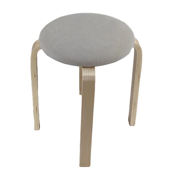 Σκαμπό ArteLibre MILOA Mπεζ/Φυσικό Ύφασμα/Ξύλο 42x42x45cm