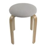 Σκαμπό ArteLibre MILOA Mπεζ/Φυσικό Ύφασμα/Ξύλο 42x42x45cm