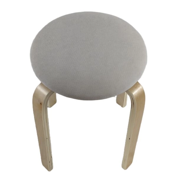 Σκαμπό ArteLibre MILOA Mπεζ/Φυσικό Ύφασμα/Ξύλο 42x42x45cm