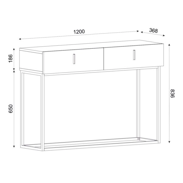 Κονσόλα  Mykonos Καφέ/Μπρονζέ Βάση Μοριοσανίδα/Μελαμίνη/Μέταλλο 120x37x84cm