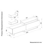 Σύνθετο  WENDY Καρυδί/Ανθρακί 180x31.4x48.6cm