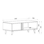 Τραπεζάκι Σαλονιού ANDROS Φυσικό/Ανθρακί Μοριοσανίδα/Μελαμίνη 120x60x45cm