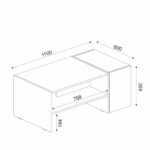 Τραπεζάκι Σαλονιού  LEROS Φυσικό/Ανθρακί Μοριοσανίδα/Μελαμίνη 110x60x45cm