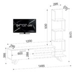 Σύνθετο Τηλεόρασης  KEROS Λευκό/Φυσικό Μοριοσανίδα/Μελαμίνη 150x30x132cm