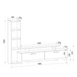 Έπιπλο Τηλεόρασης  ELASA Λευκό/Cordoba Μοριοσανίδα/Μελαμίνη 168x31x120cm