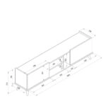 Έπιπλο Τηλεόρασης BINNEY Καφέ Μοριοσανίδα/Μελαμίνη 180x33x51cm