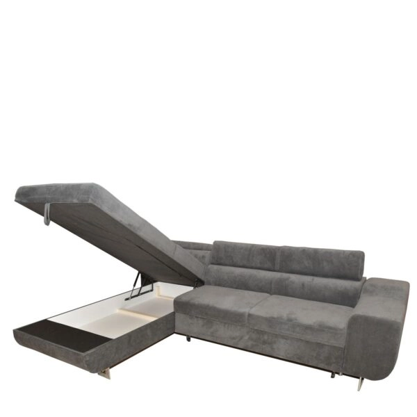 Καναπές Κρεβάτι Γωνιακός  CASABLANCA Σκούρο Γκρι 280x203x78-93cm
