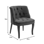 Πολυθρόνα Loreta  βελούδο ανθρακί με μαύρα πόδια 55x57x78εκ