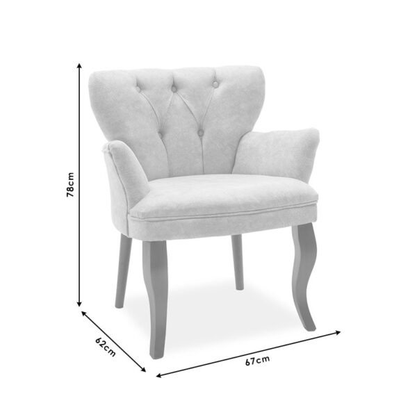 Πολυθρόνα Samara  βελούδο μπεζ με καρυδί πόδια 54x71x79εκ
