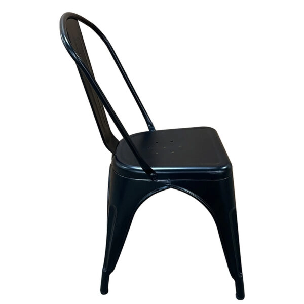 Καρέκλα Βιομηχανικού Τύπου Vintage TOLIKO Μαύρο Ματ Μέταλλο 44x49x84cm