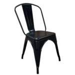 Καρέκλα Βιομηχανικού Τύπου Vintage TOLIKO Μαύρο Ματ Μέταλλο 44x49x84cm