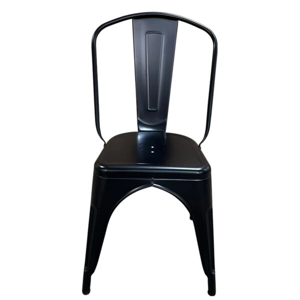 Καρέκλα Βιομηχανικού Τύπου Vintage TOLIKO Μαύρο Ματ Μέταλλο 44x49x84cm