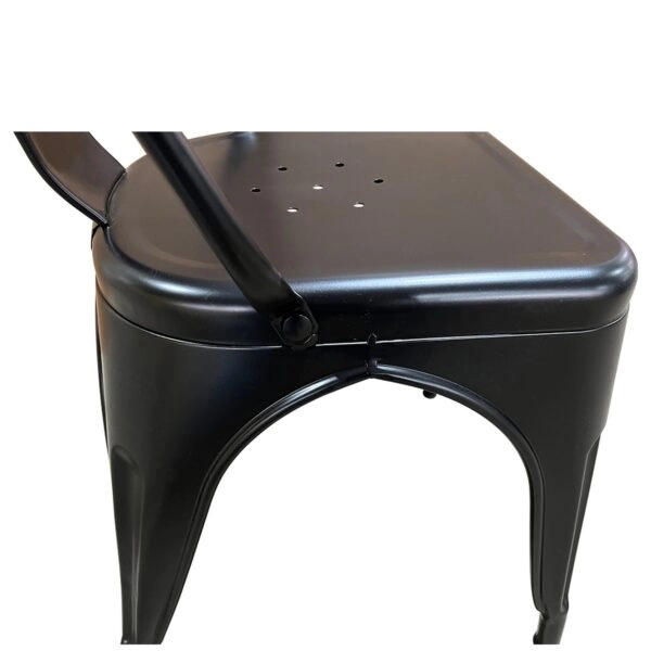 Καρέκλα Βιομηχανικού Τύπου Vintage TOLIKO Μαύρο Ματ Μέταλλο 44x49x84cm