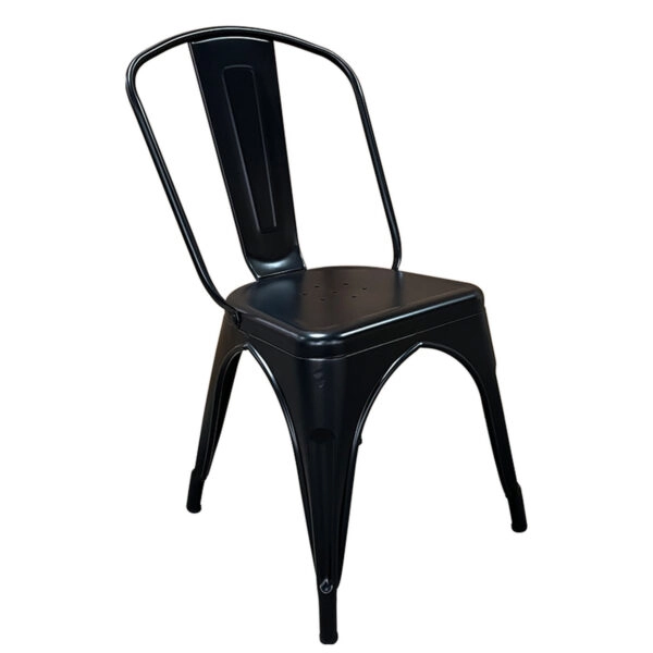 Καρέκλα Βιομηχανικού Τύπου Vintage TOLIKO Μαύρο Ματ Μέταλλο 44x49x84cm