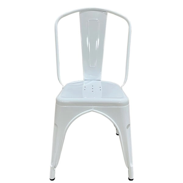 Καρέκλα  Βιομηχανικού Τύπου Vintage TOLIKO Λευκό Μέταλλο 44x49x84cm