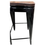 Σκαμπό Bar  Βιομηχανικού Τύπου Vintage MOLERO II Μαύρο/Καφέ Μέταλλο/Ξύλο 44x44x94cm