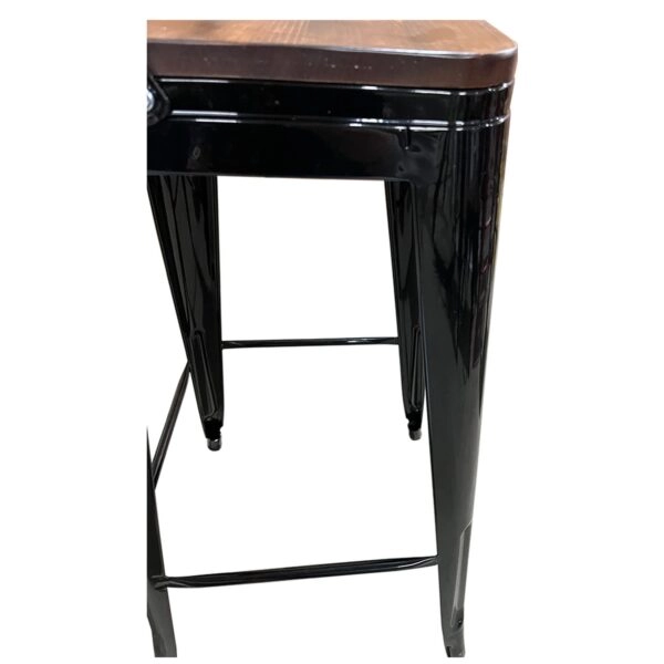 Σκαμπό Bar  Βιομηχανικού Τύπου Vintage MOLERO II Μαύρο/Καφέ Μέταλλο/Ξύλο 44x44x94cm