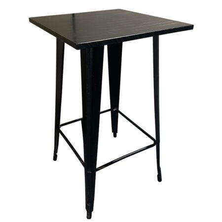 Τραπέζι Bar  Βιομηχανικού Τύπου Vintage ARTEKTO Μαύρο Αντικέ Μέταλλο/Ξύλο 60x60x103cm