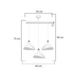 Φωτιστικό οροφής τρίφωτο Triha  pp σε λευκή απόχρωση 60x22x90εκ