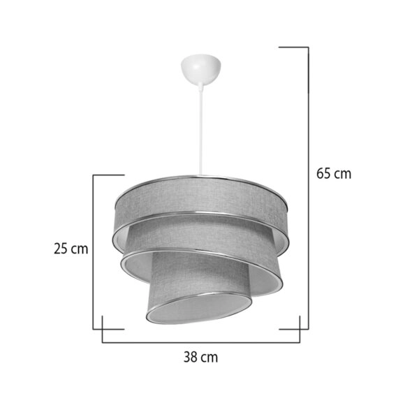 Φωτιστικό οροφής μονόφωτο Tazma  ύφασμα σε μπεζ απόχρωση Φ38x65εκ