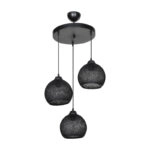 Φωτιστικό οροφής τρίφωτο PWL-0973 I Ε27 μαύρο Φ35x18εκ