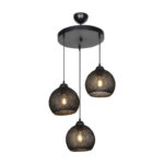 Φωτιστικό οροφής τρίφωτο PWL-0973 I Ε27 μαύρο Φ35x18εκ