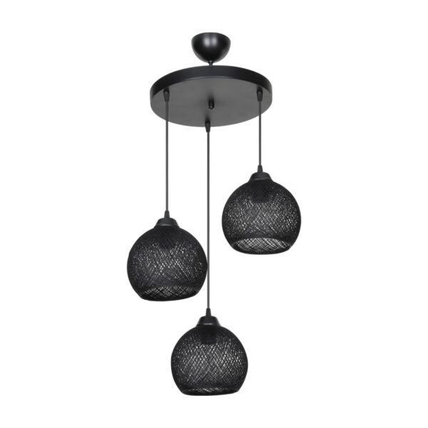 Φωτιστικό οροφής τρίφωτο PWL-0973 I Ε27 μαύρο Φ35x18εκ