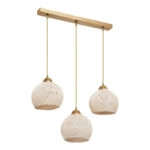 Φωτιστικό οροφής τρίφωτο PWL-0973 II Ε27 χρυσό 50x18x85εκ