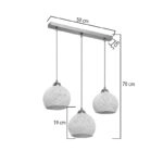 Φωτιστικό οροφής τρίφωτο PWL-0973 II Ε27 χρυσό 50x18x85εκ