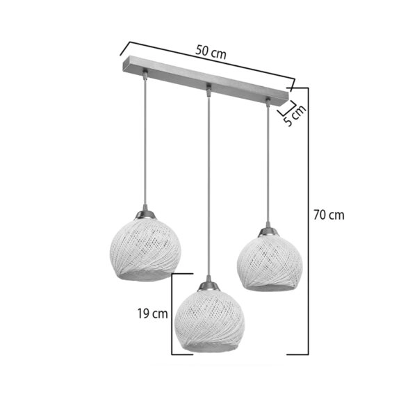 Φωτιστικό οροφής τρίφωτο PWL-0973 II Ε27 χρυσό 50x18x85εκ
