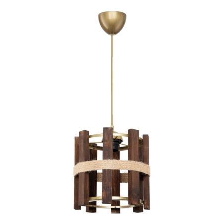 Φωτιστικό οροφής μονόφωτο Lidya  Ε27 σε καφέ απόχρωση Φ31.5x28εκ