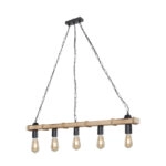 Φωτιστικό οροφής πεντάφωτο Lagoon  Ε27 σε καφέ απόχρωση 100x8.5x10.5εκ