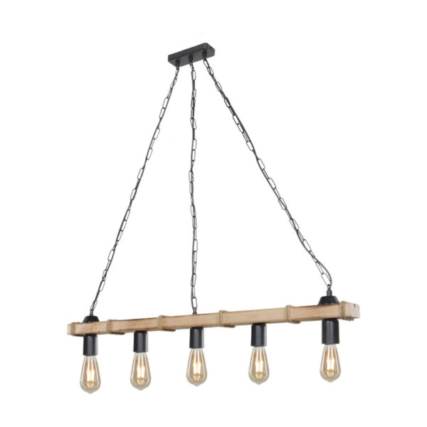 Φωτιστικό οροφής πεντάφωτο Lagoon  Ε27 σε καφέ απόχρωση 100x8.5x10.5εκ