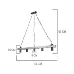 Φωτιστικό οροφής πεντάφωτο Lagoon  Ε27 σε καφέ απόχρωση 100x8.5x10.5εκ