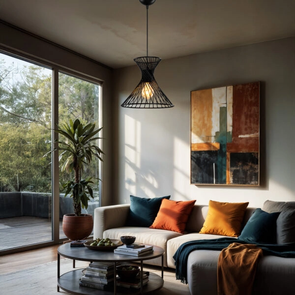 Φωτιστικό οροφής μονόφωτο Sonata  E27 σε μαύρη απόχρωση Φ25.5x23εκ