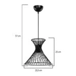 Φωτιστικό οροφής μονόφωτο Sonata  E27 σε μαύρη απόχρωση Φ25.5x23εκ