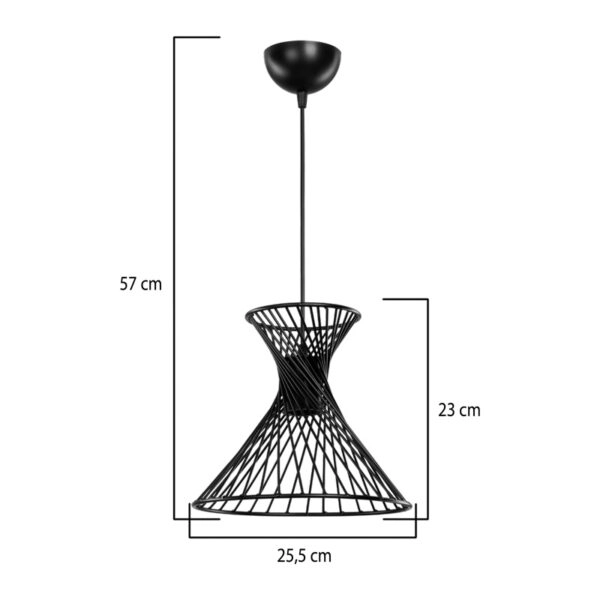Φωτιστικό οροφής μονόφωτο Sonata  E27 σε μαύρη απόχρωση Φ25.5x23εκ